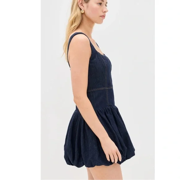NWT Reformation Delia Denim Mini Dress size 6 reg $289 - Picture 3 of 12